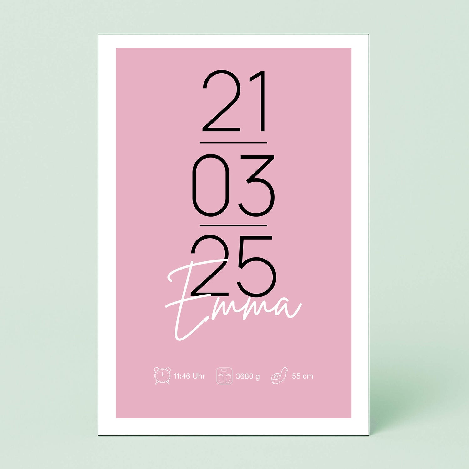 Wandbild [Geburtsdatum, Kindername, Geburtsdaten]