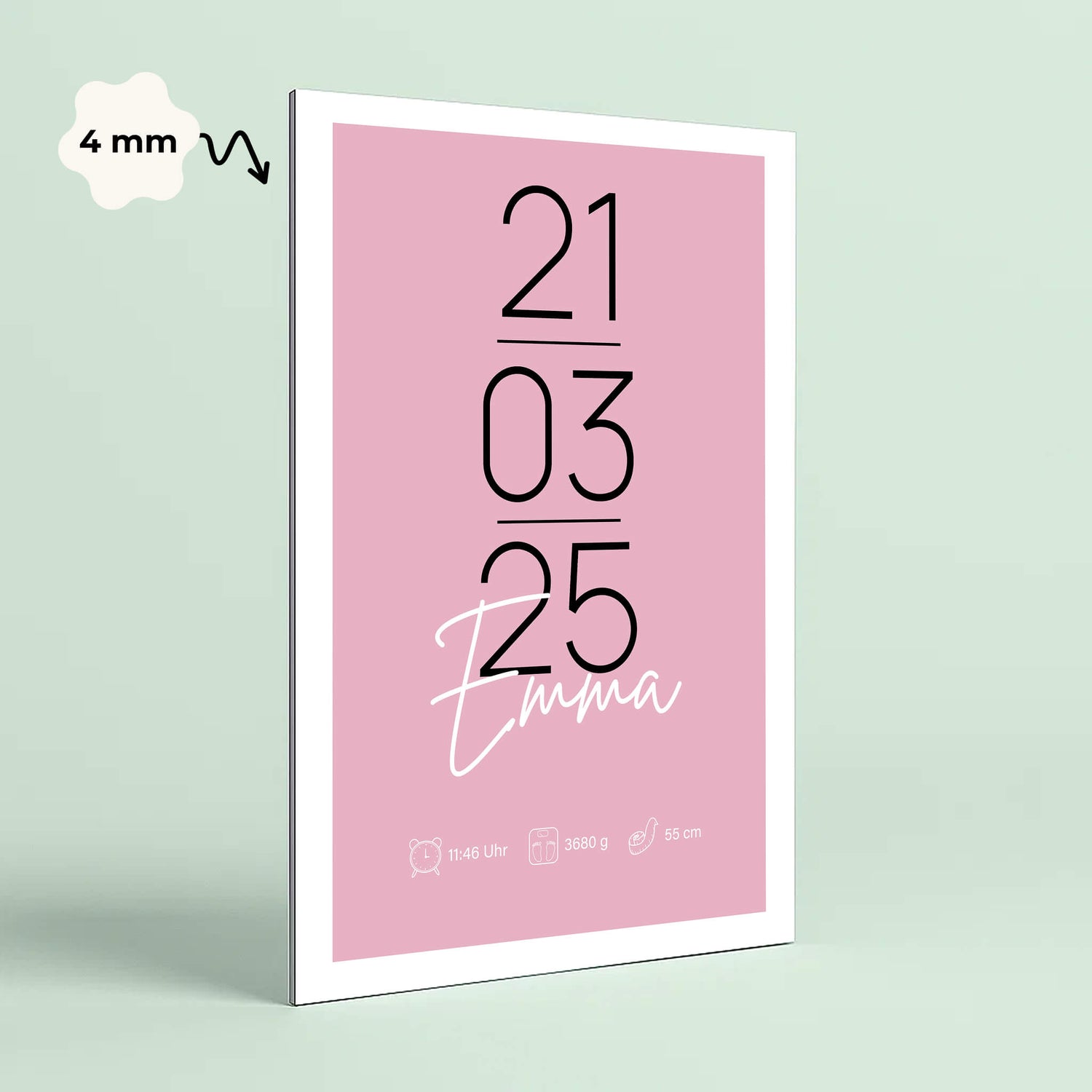 Wandbild [Geburtsdatum, Kindername, Geburtsdaten]