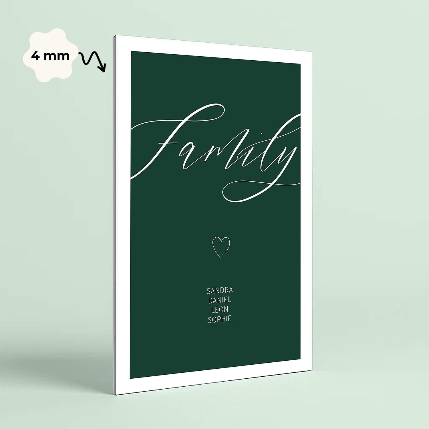 Wandbild [Family, Namen, Herzsymbol]